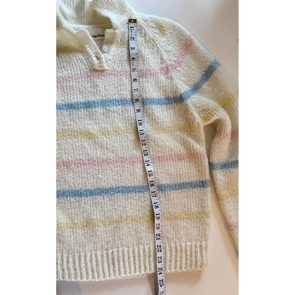 Vintage 80s Carriage Court Pastel Striped Knit Hoodie Sweater – Made in Taiwan - Picture 10 of 10